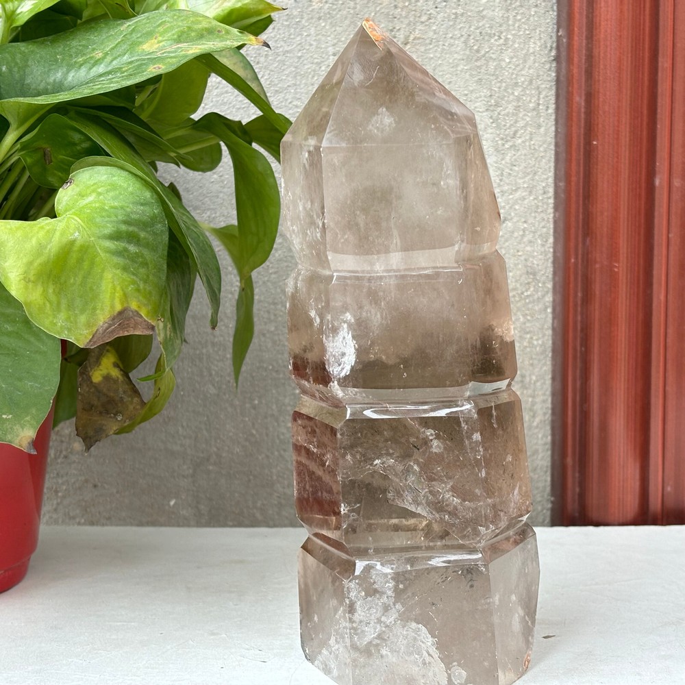 1860 Rare Natural Brown Quartz Crystal Hexagon Tower Mineral Stone Healing