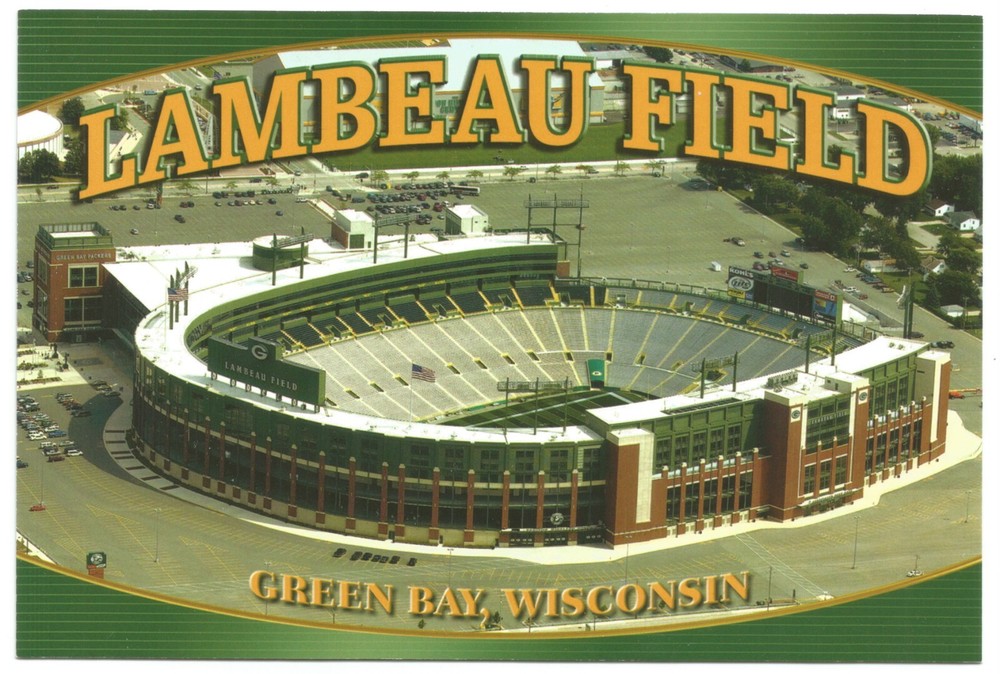 Vintage Green Bay Packers Lambeau Field Football Stadium Postcard NICE CURVATURE