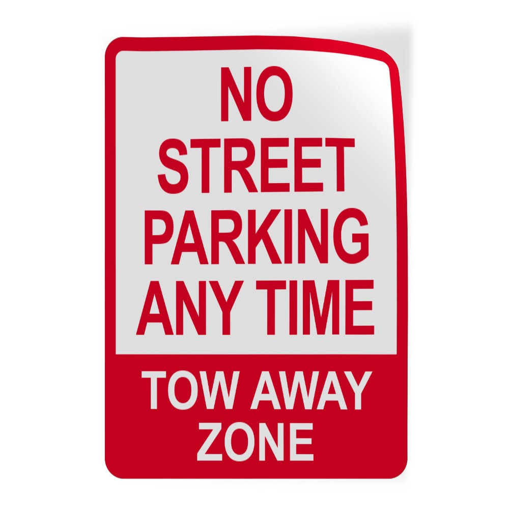 Vertical Vinyl Stickers No Street Parking Any Time Tow Away Zone B Parking