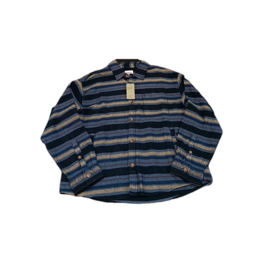 Goodfellow & Co Men's Heavyweight Flannel L Shacket in Multicolor Button-Up Style