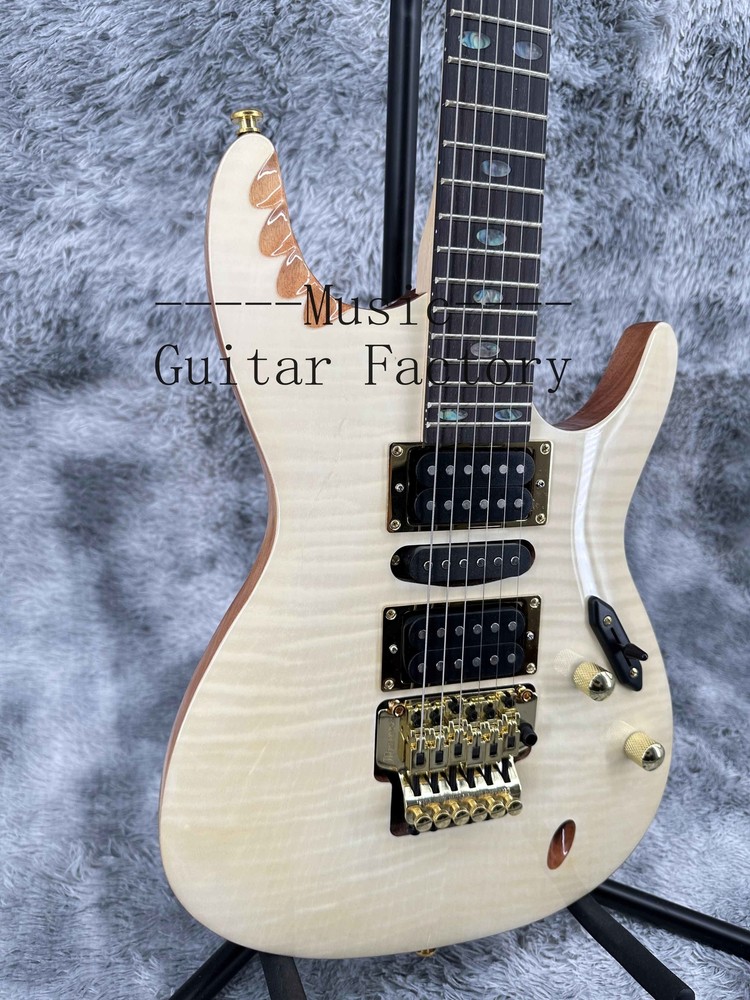 Custom Natural ST Electric Guitar Solid Flame Maple Top Gold Part Maple Neck