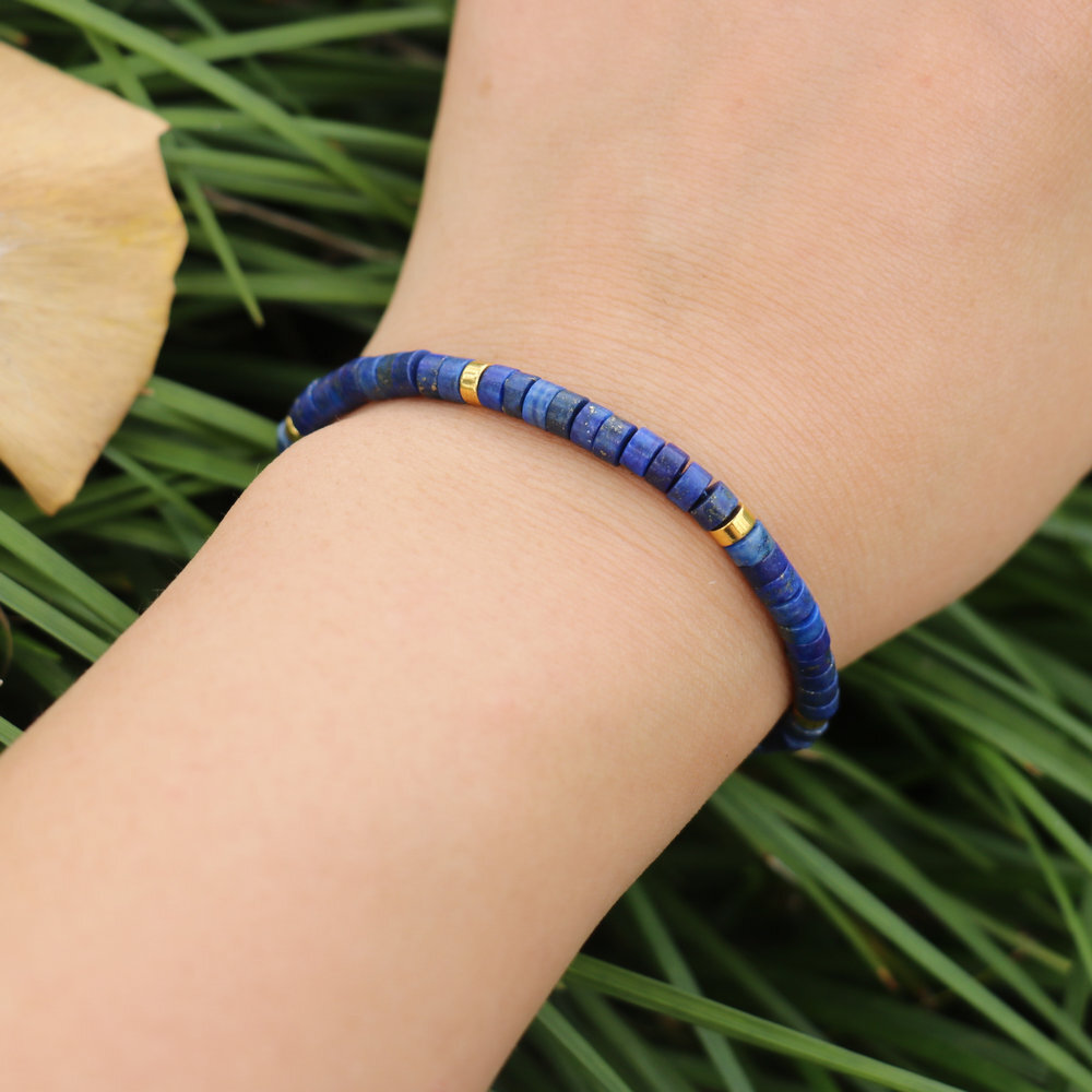 Lapis Lazuli Stone Dainty Bracelet Natural Gemstone Healing Crystal Bracelet