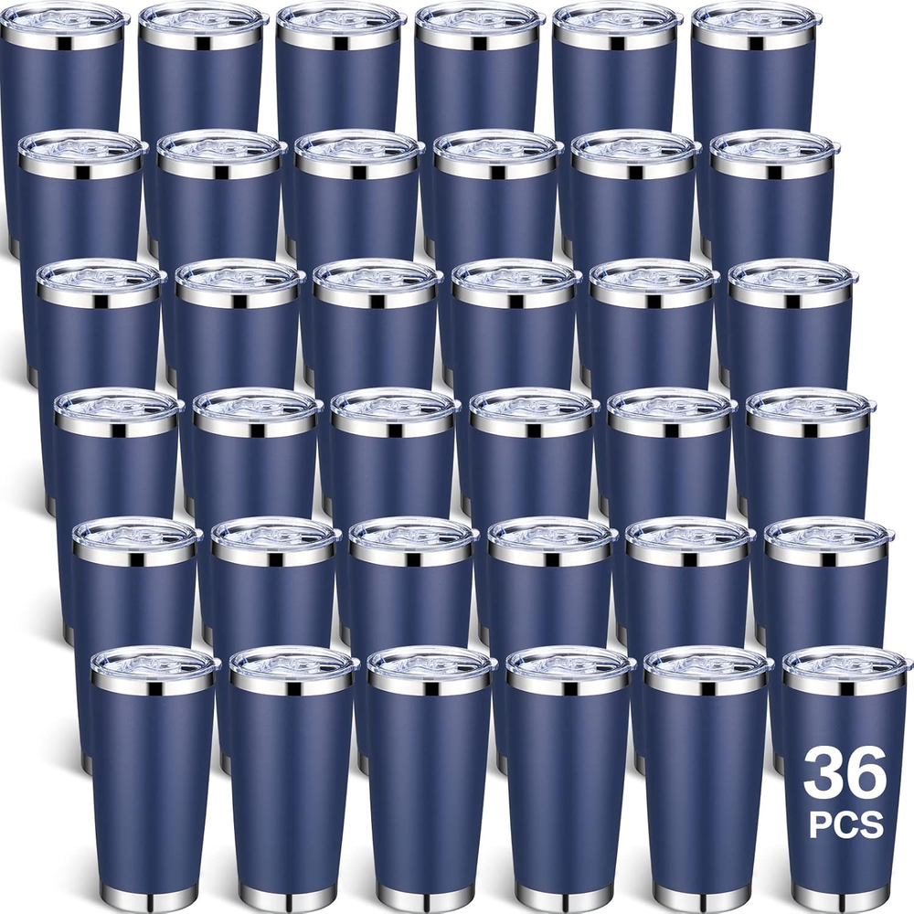 36 Packs Stainless Steel Tumbler Bulk with Lid Vacuum Double Wall Insulated Trav
