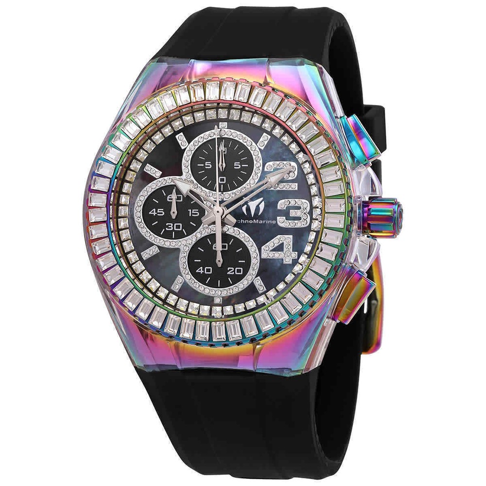 TechnoMarine Cruise Glitz Men's 45mm Rainbow Crystals Chrono Watch TM-121033