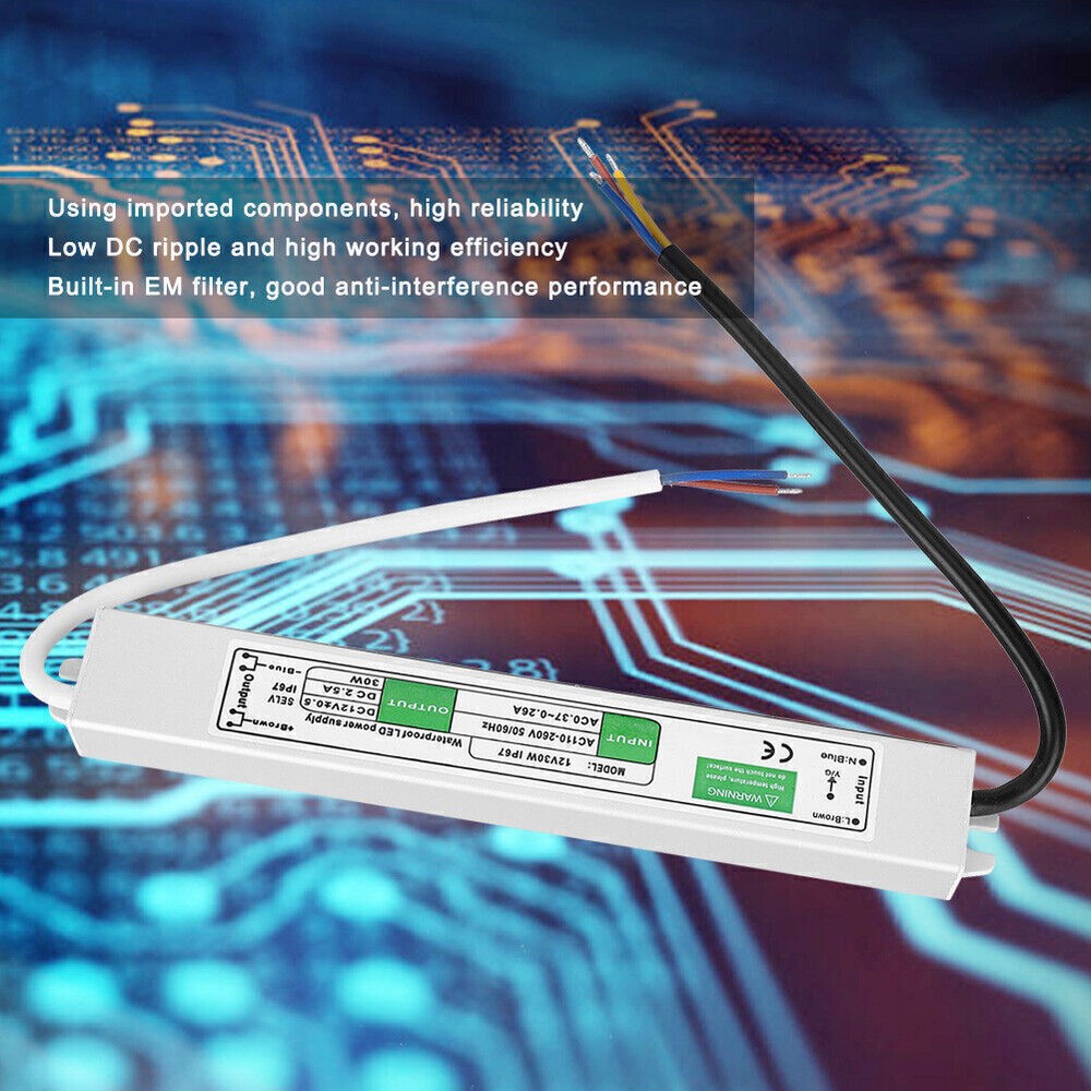12V 30W LED Waterproof Switch Power Supply Outdoor Waterproof LED Driver