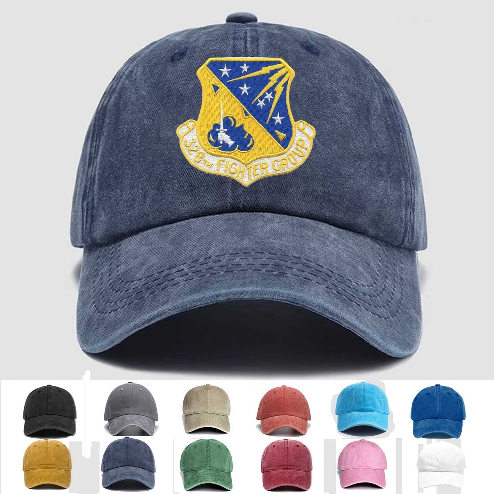 Custom Embroidered Hat 328th Fighter Group, Veteran Cap, Trucker Hat, Gift Idea