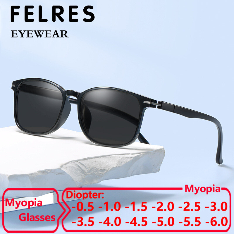 Trendy Unisex Oval Gray Lens Myopia Sunglasses Full Frame