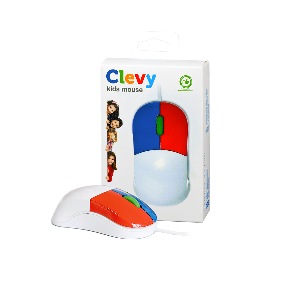 Clevy Kids Mouse - Colorful Ergonomic USB Computer and Laptop Kids Mouse