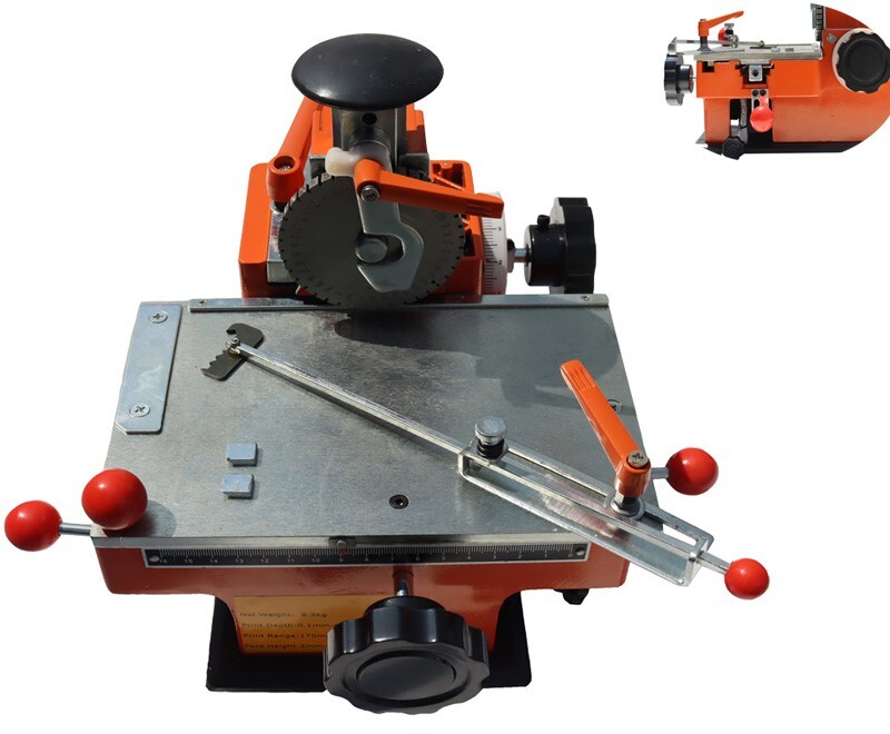 4mm Font Semi-automatic Metal Nameplate Marking Machine w/Fixture Sheet Embosser-image