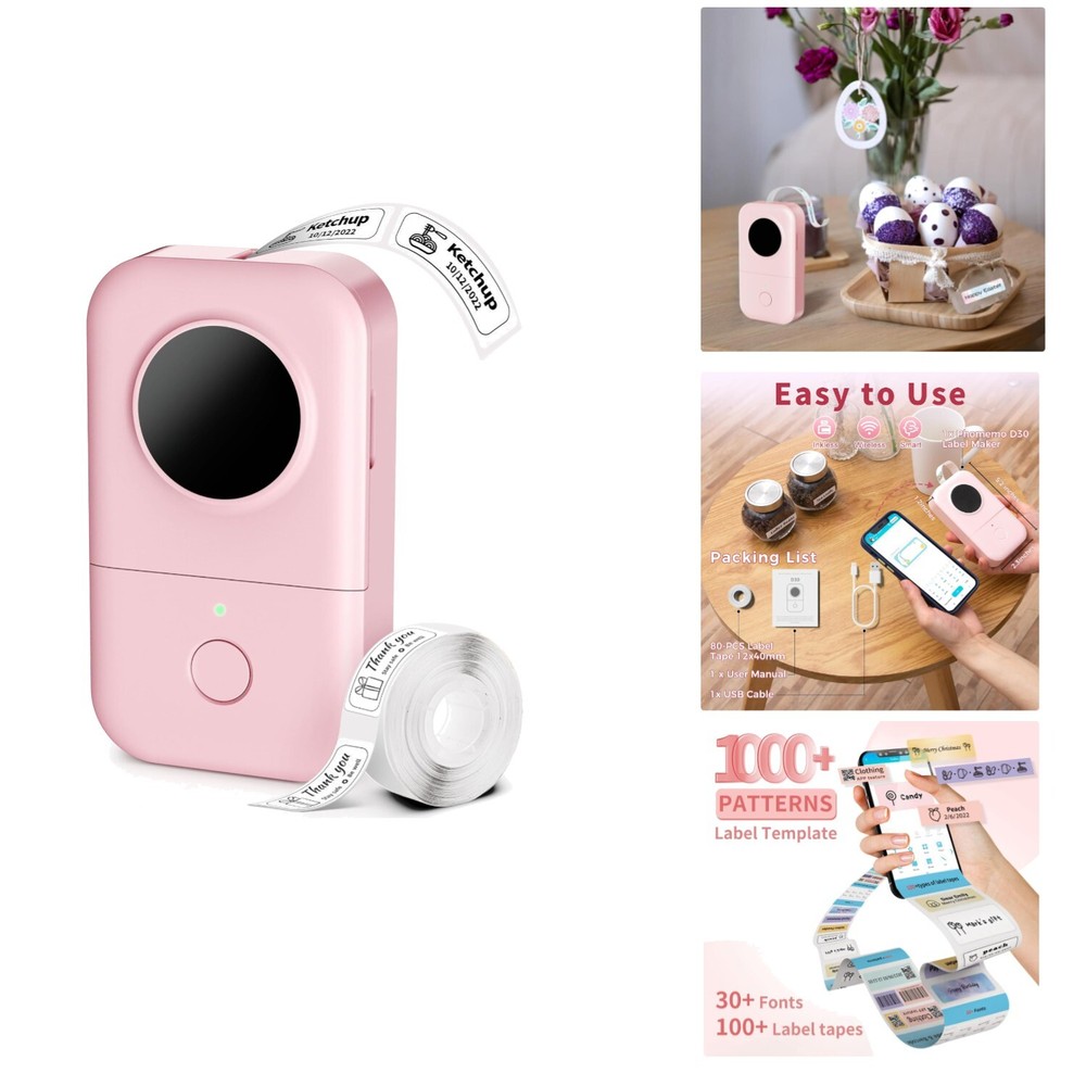 Portable Bluetooth Label Maker Mini Handheld Printer with Multiple Functions