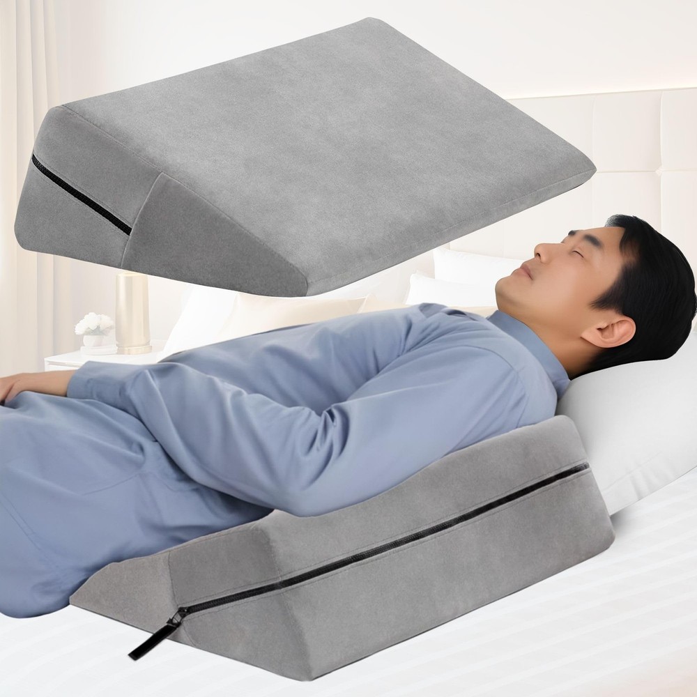 Bed Wedge Pillow for Sleep Apnea GERD Acid Reflux Snoring and Pregnancy Support