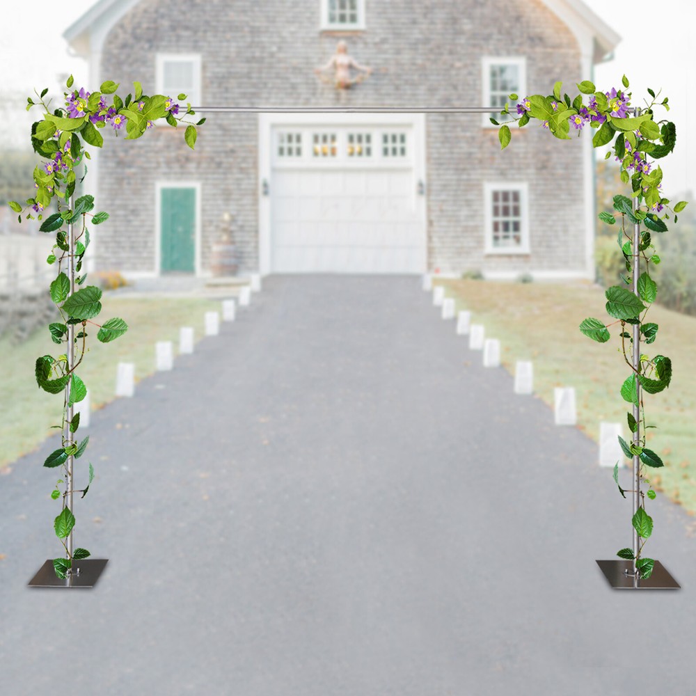 Heavy Duty Adjustable Pipe Drape Kit with Metal Steel Base Backdrop Support