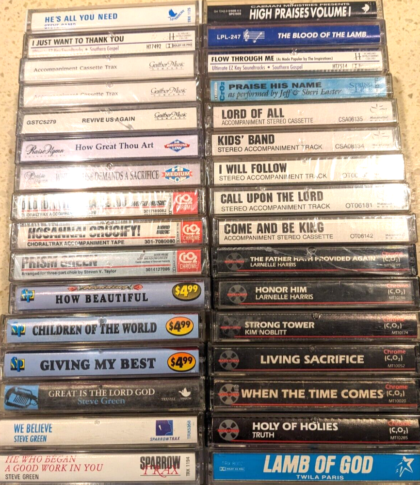 Cassette Lot - Christian accompaniment - 32 - Most still in original wrapping