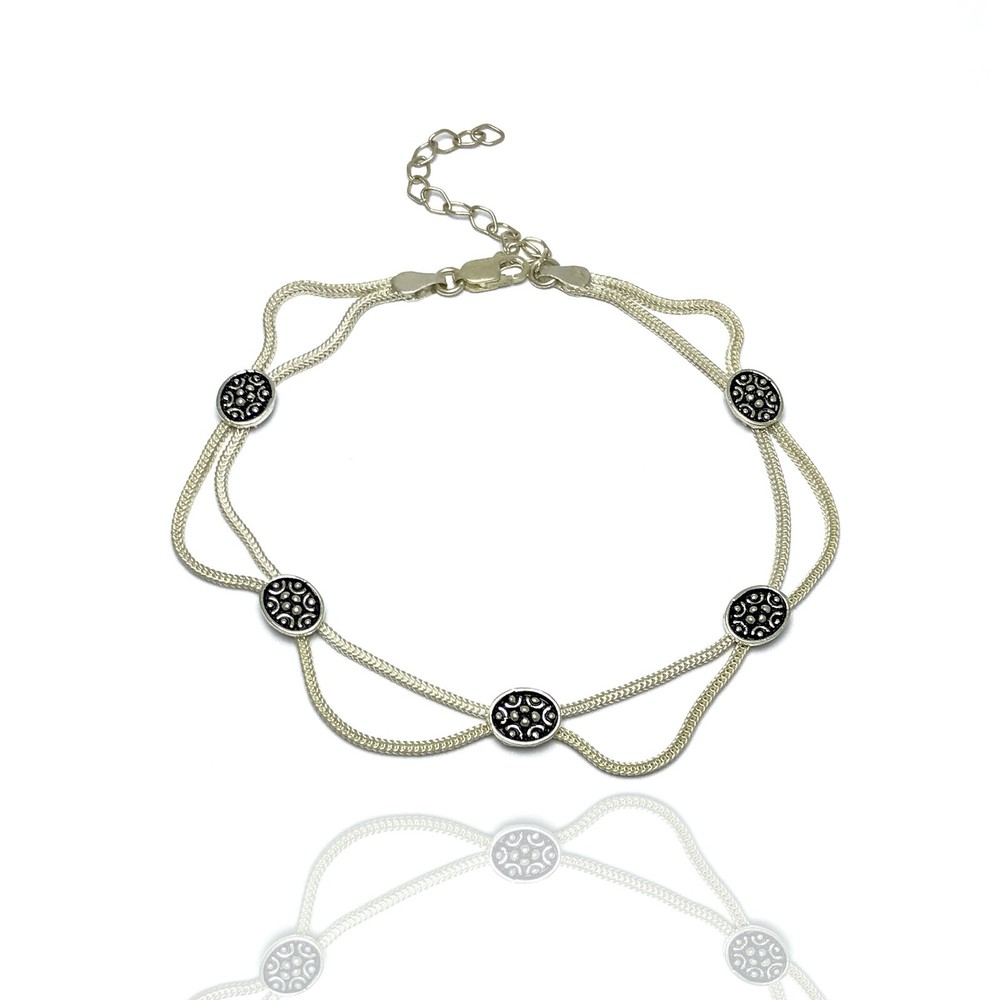 Sterling Silver Handmade Anklet Jewelry for Women