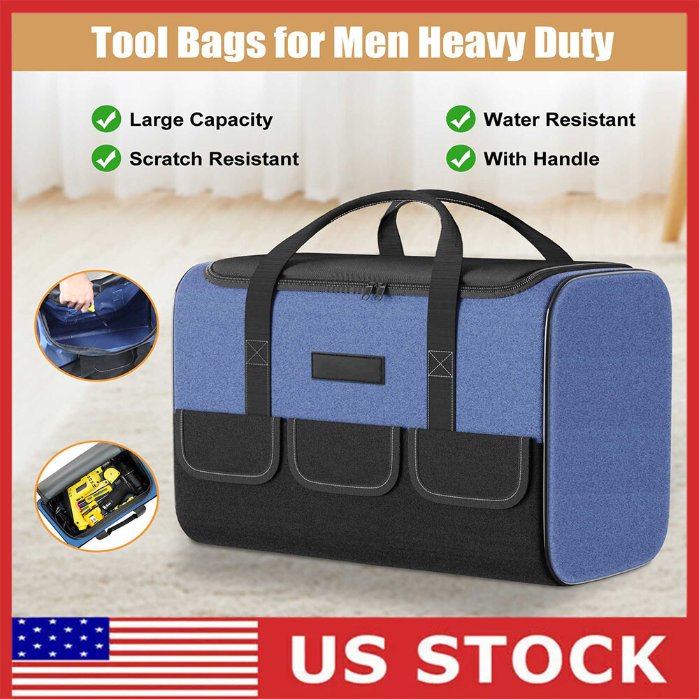 Multifunction Portable Hand Tool Bag Heavy Duty Big Canvas Storage Toolkit Case