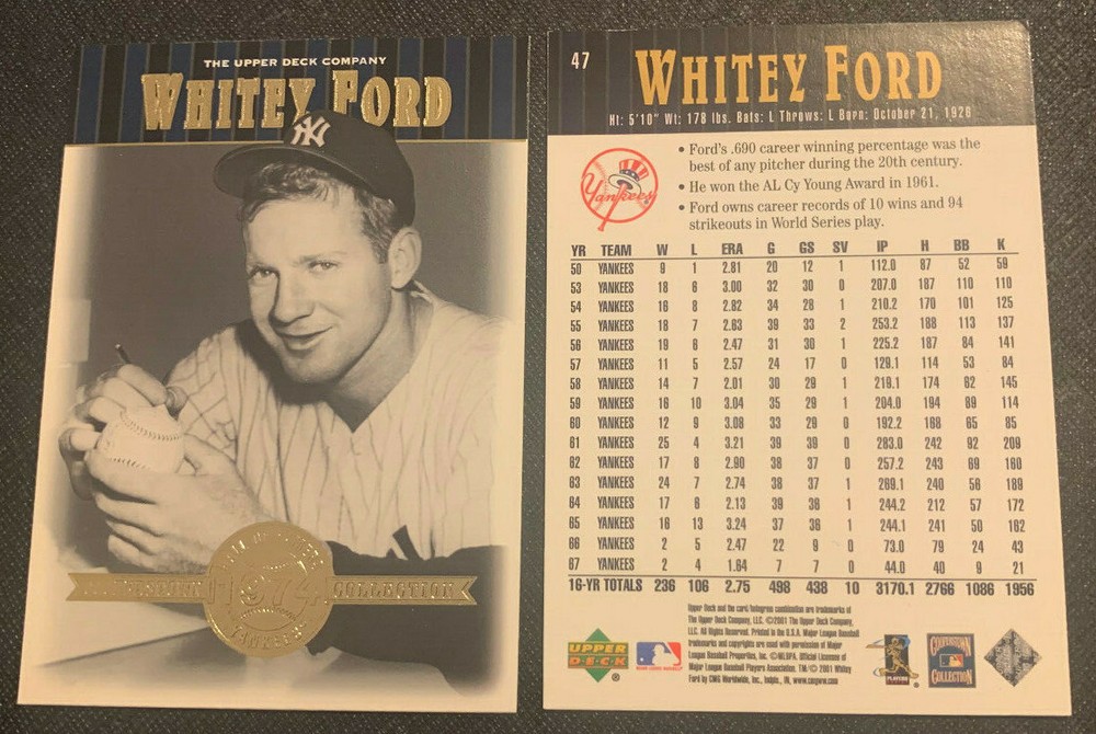 2001 Upper Deck HOF Whitey Ford #47 Yankees 1974 Inductee