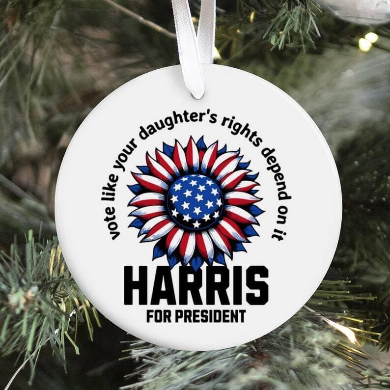 Vote Like Your Daughter s Rights Depend On It Ornament   I m With Her Harris