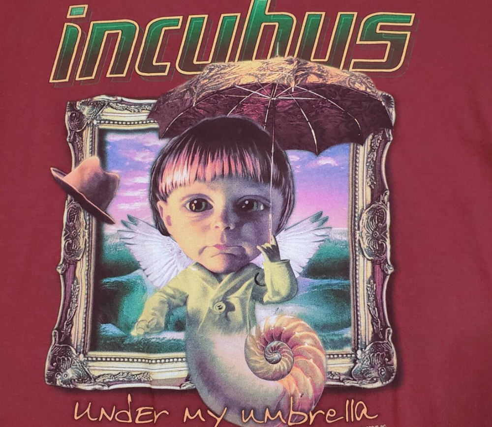 2002 Incubus Tour T Shirt Red men Size S M L 234XL SG482