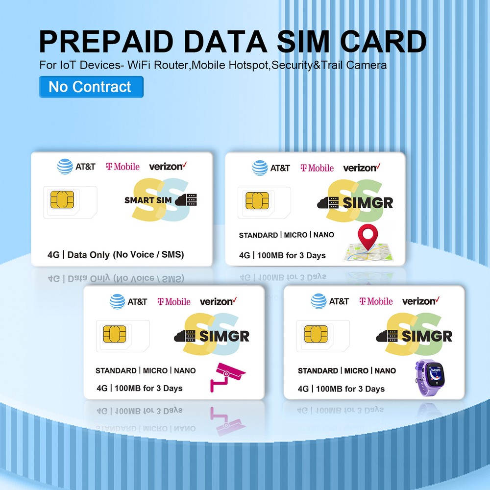 4G LTE Prepaid Data Sim Card for IoT Devices GPS Car Bike Tracker Smart Watch-image