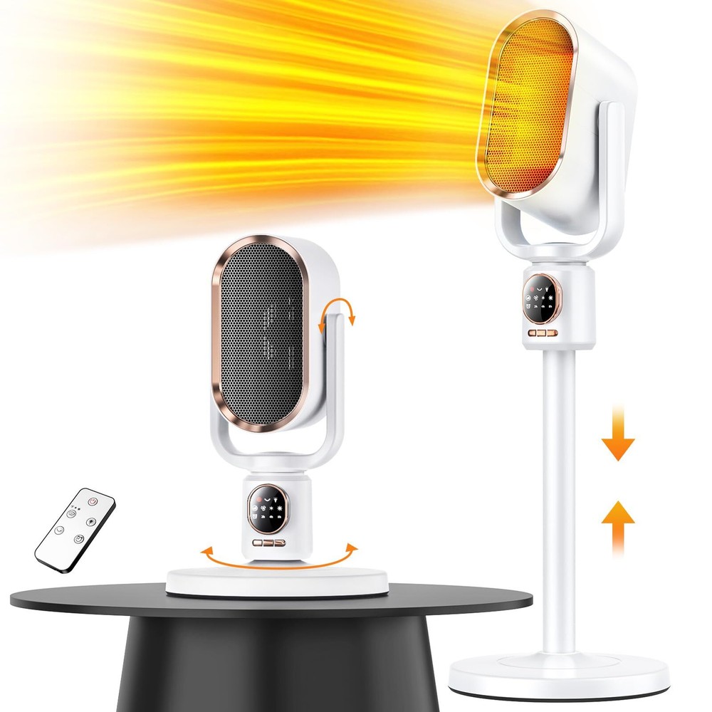 Space Heater，1500W Portable Electric Heaters for Indoor Use with Thermostat，D...