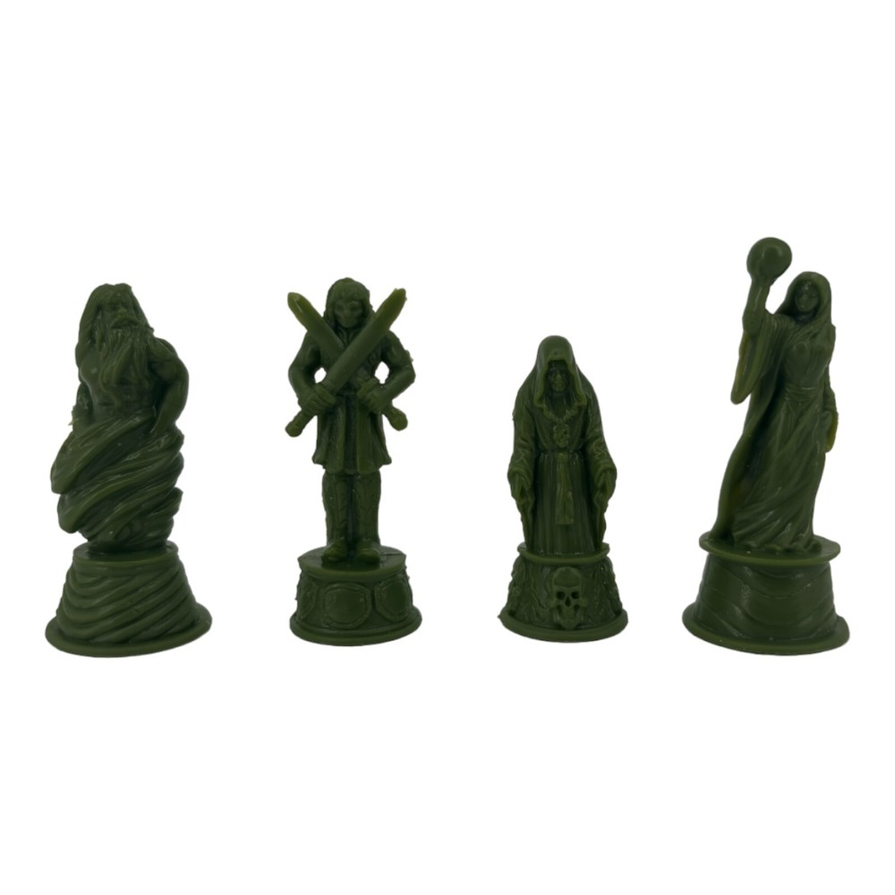 Replacement Green Celtic God Figures Risk GodStorm Parts 4 Piece Lot Avalon Hill
