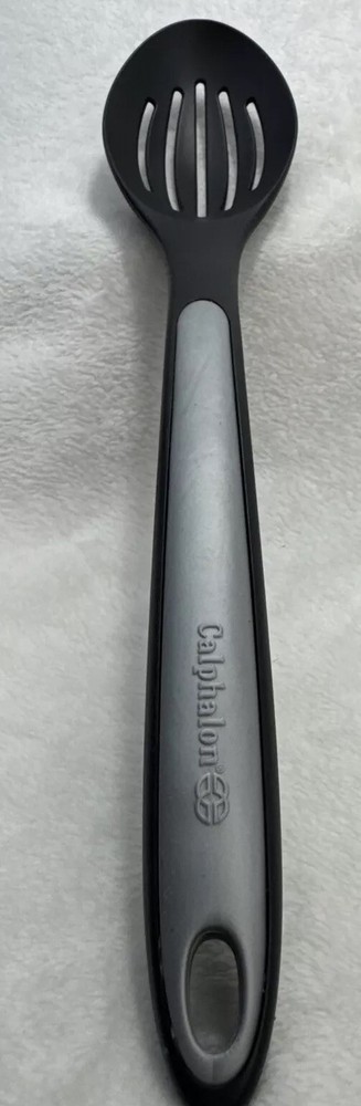 CALPHALON Black & Gray Nylon Slotted Serving Spoon Cooking Utensil 13 7/8