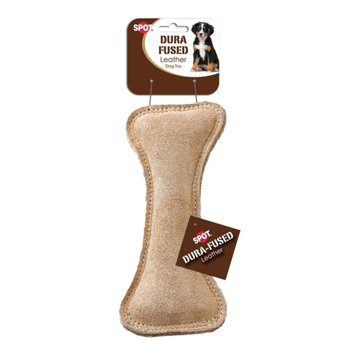 Dura-Fused Leather Bone Dog Toy Brown; 1 Each/7 in