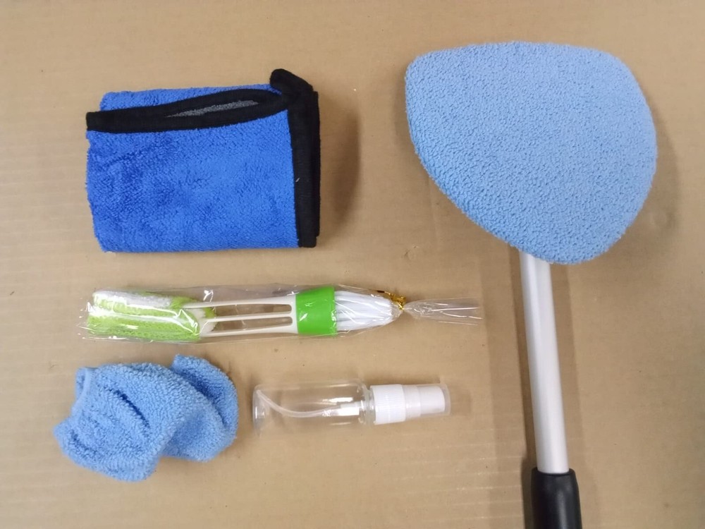 tCar Windshield Cleaning Tool inside Window Cleaner Defogger Brush Kit Microf...