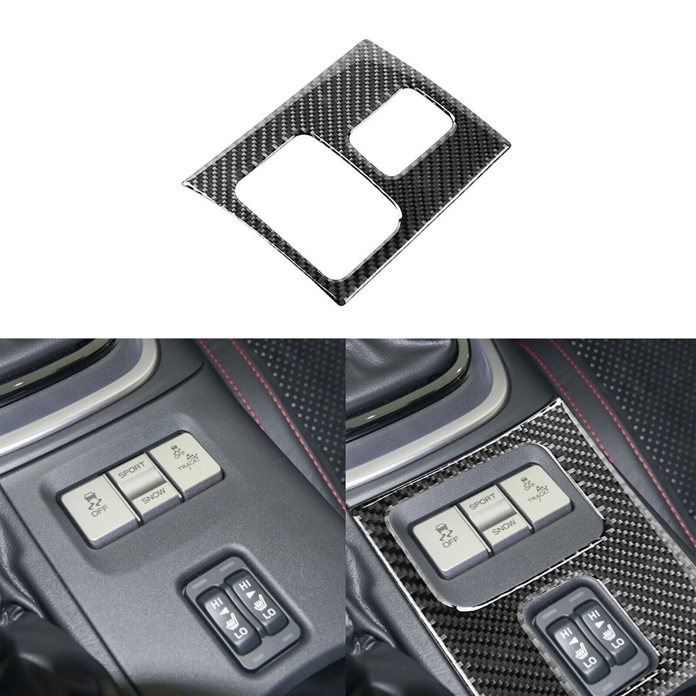 Real Carbon Fiber Console Seat Heating Button Cover For Subaru BRZ GR86 2022-23