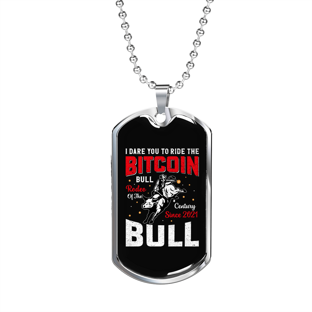 Cadena Ride the Necklace de acero inoxidable o oro de 18k con etiqueta de perro de 24