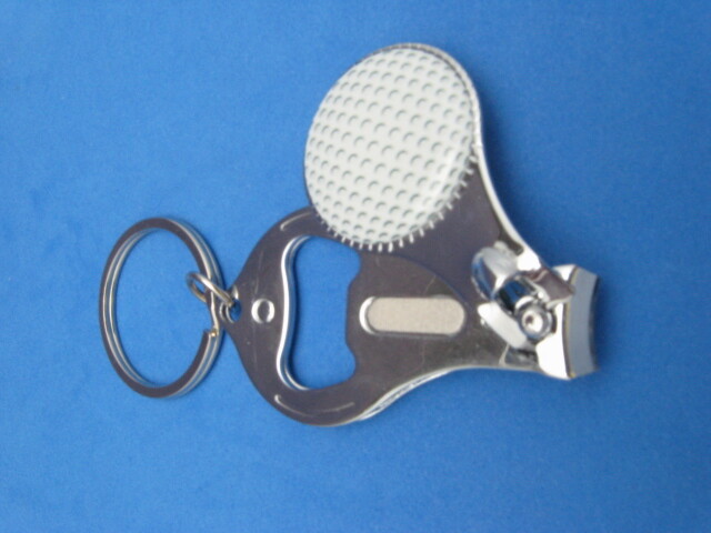Golf Ball Sign Logo Key Ring with Nail Clipper and Bottle Opener #232