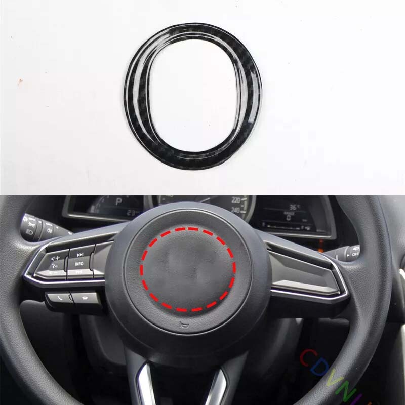 Carbon Fiber Steering Wheel Horn Ring Trim for Mazda CX4 2016-2020