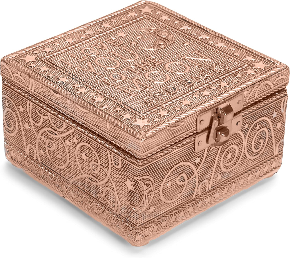 I Love You to the Moon Copper Tone Jewelry Keepsake Gift Box