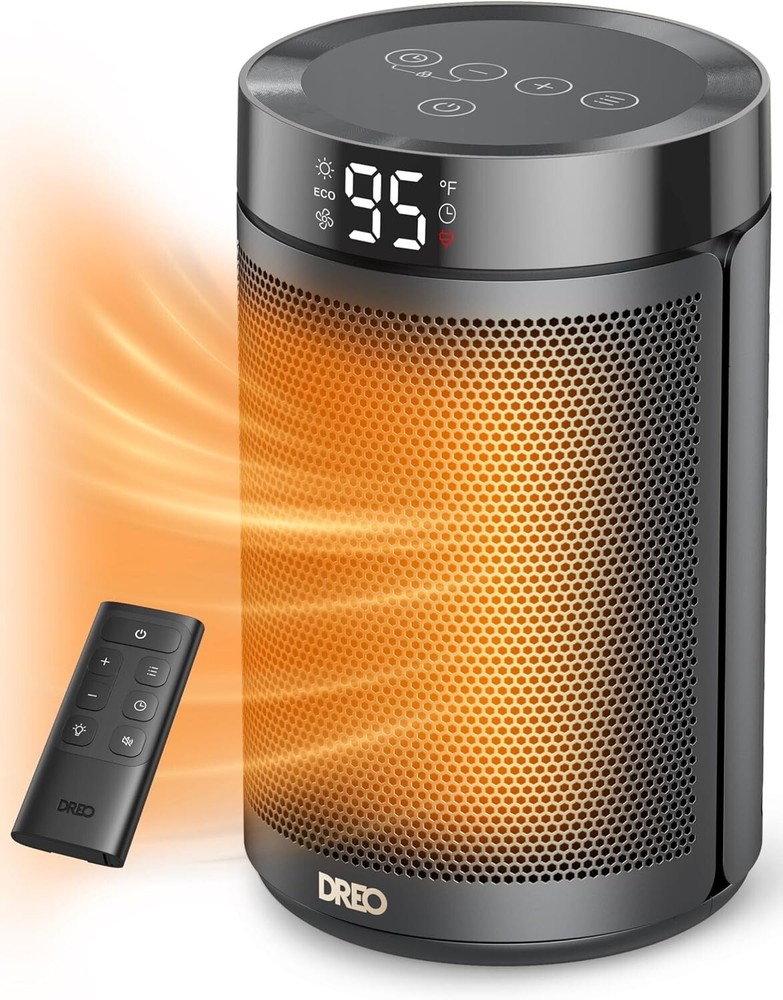 Eco-Friendly Tower Space Heater with Remote & Child Lock - 200 sq.ft Coverage