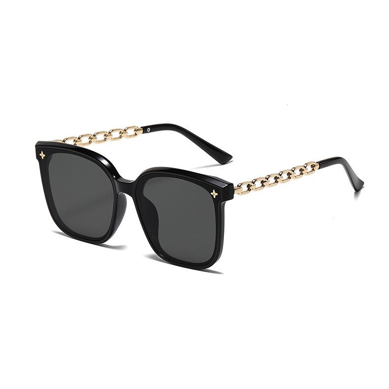 New big frame chain sunglasses women's senior sense sunglasses