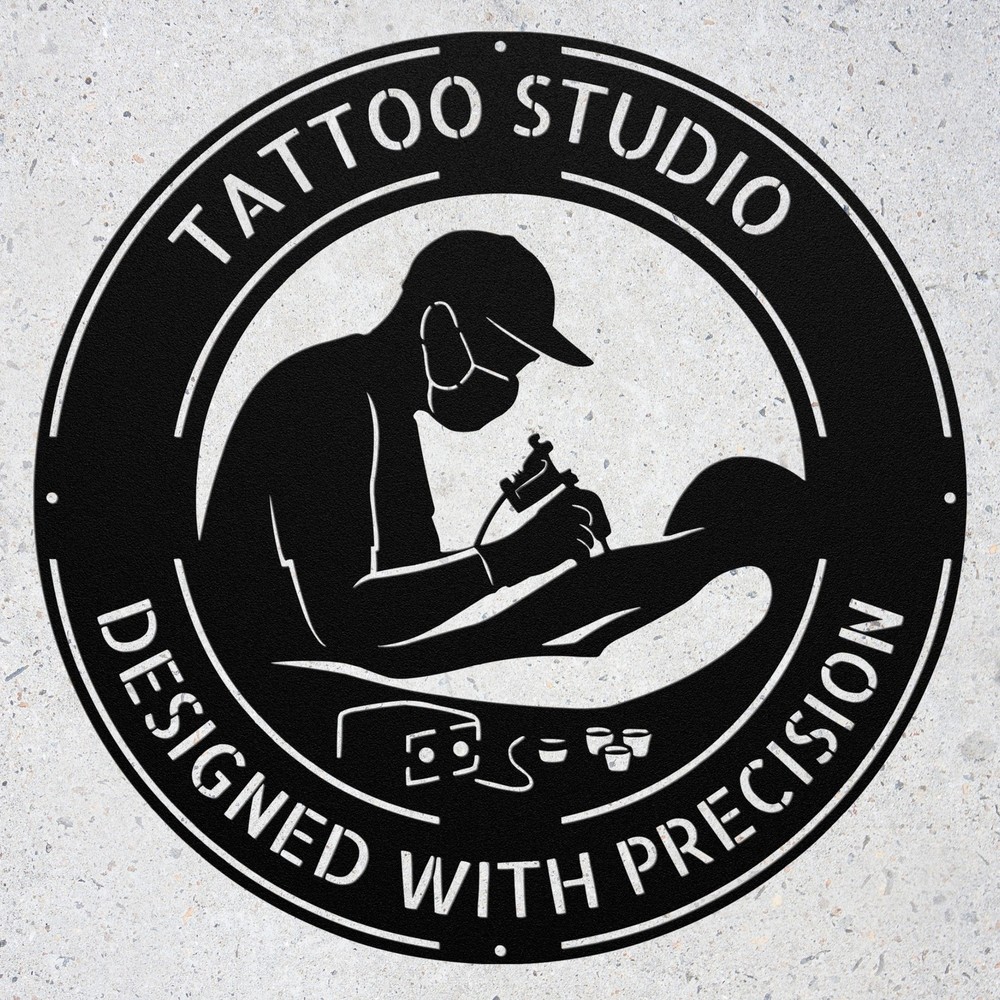 Personalized Tattoo Studio Metal Sign Ink Shop Wall Art Tattoo Artist Decor