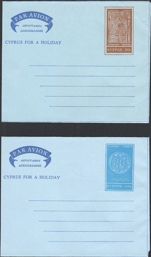 CYPRUS, 1967-71.  Aerogrammes W13-14, Mint