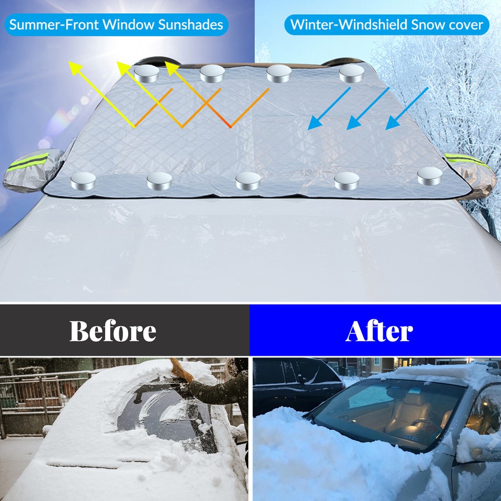 Winter Magnetic Car Windshield Cover for Snow, Ice, Frost, and Sun Protection