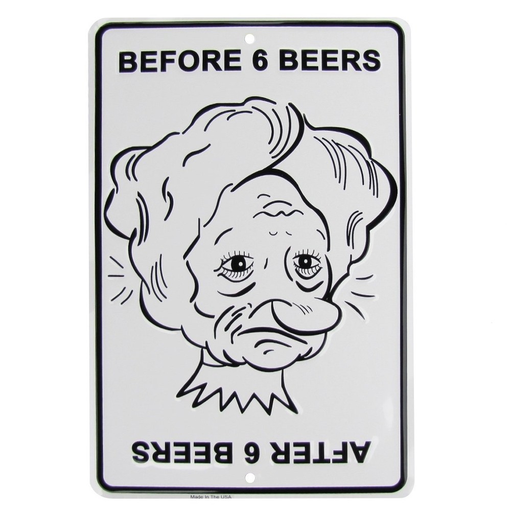 Funny Before and After 6 Beers Metal Bar Sign - US Made Pub Wall Decor