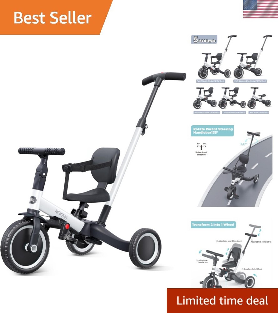 4-in-1 Toddler Tricycle Balance Bike for 1-3 Year Olds Birthday Gift