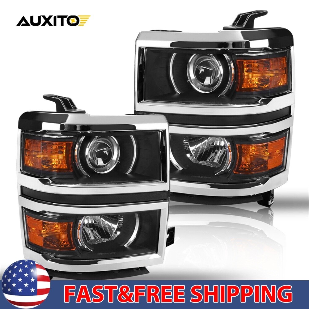 For 2014-15 Chevy Silverado 1500 Pickup Headlights Projectors Signal Lamps