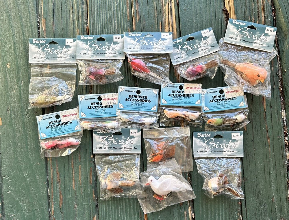 Miniature Art Craft Bird Lot by Mangelsen and Darice 19 Total New in Package