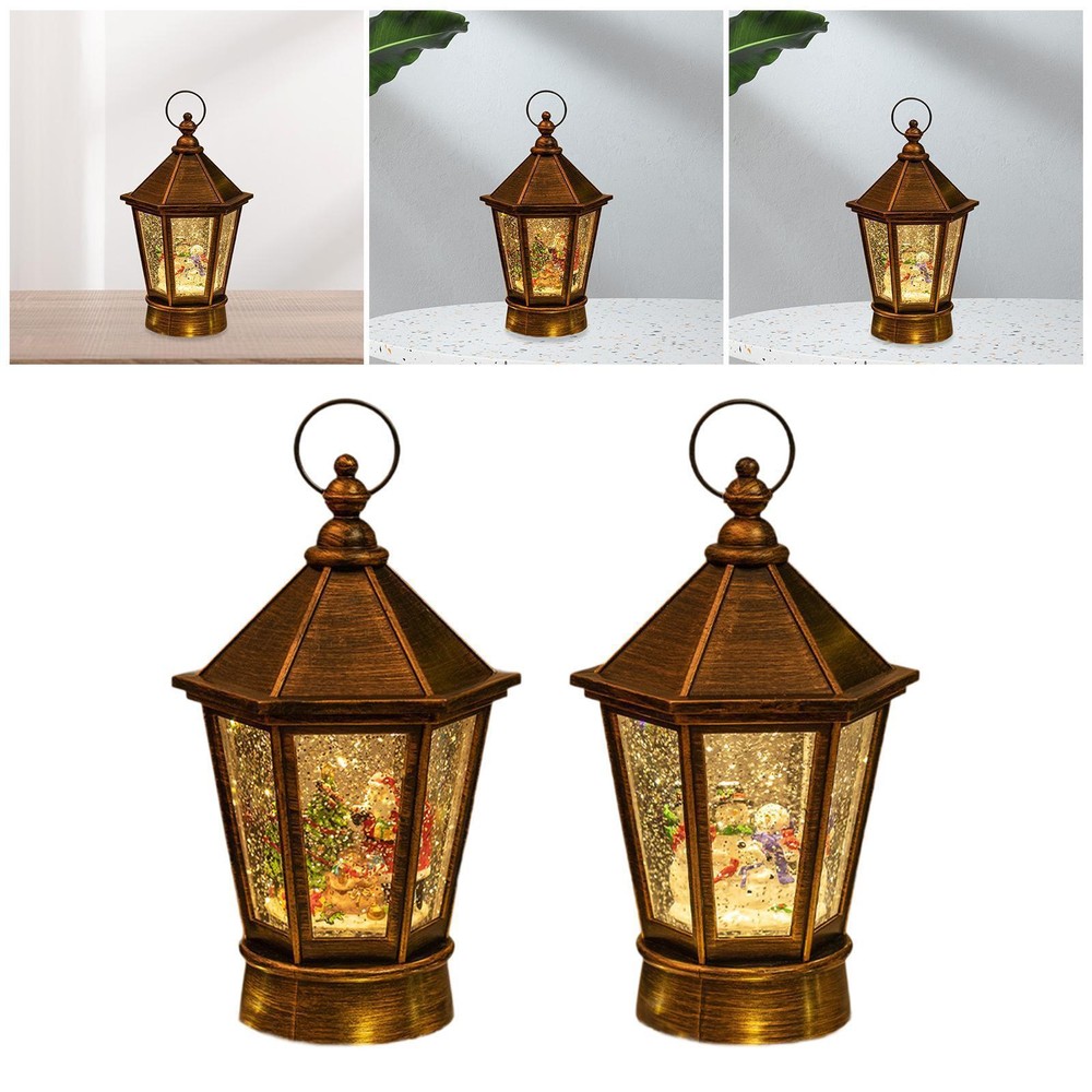 Christmas Lantern Hexagonal Wind Lamp Nightlight Novelty Multipurpose Table