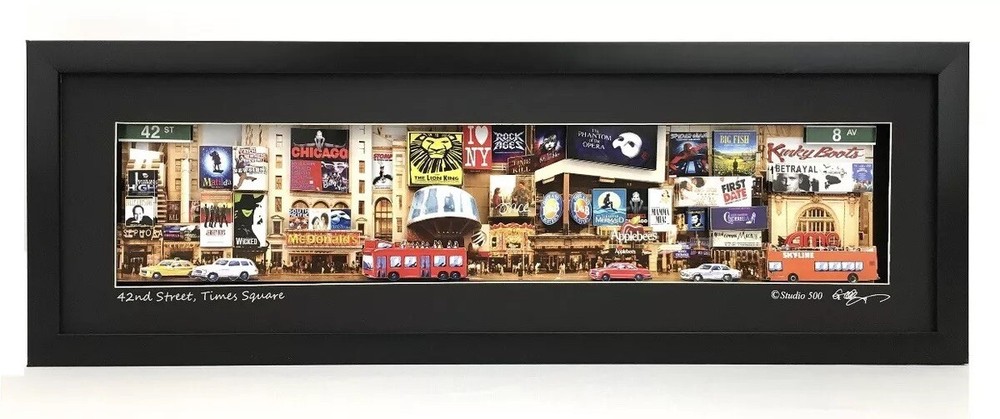42nd Street NYC 3D Paper Cut Artwork w/LED Lights Up 24