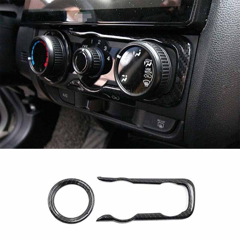 2014-20 Cover Trim Central Centrol AC Switch For Honda Fit/Jazz ABS Carbon Fiber
