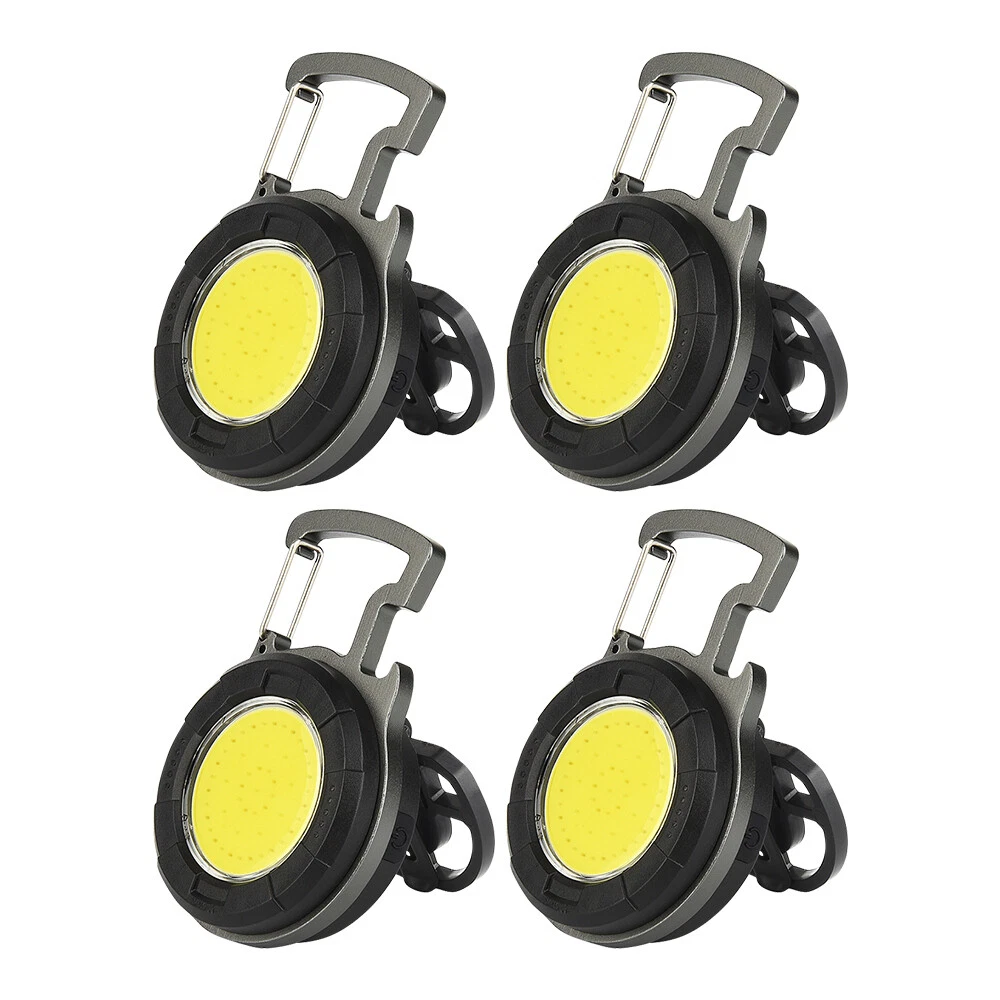 Mini LED Flashlight with USB Charging COB Keychain Work Light Portable Floodlight