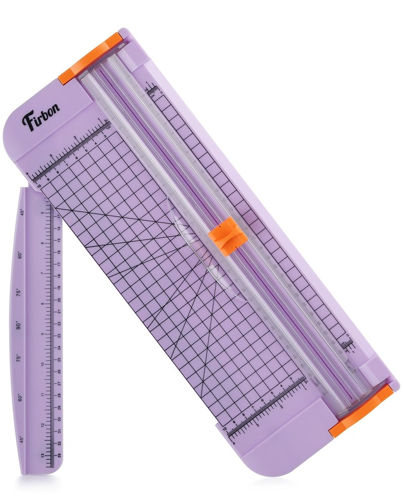 Purple A4 12-Inch Titanium Straight Edge Paper Trimmer with Side Ruler