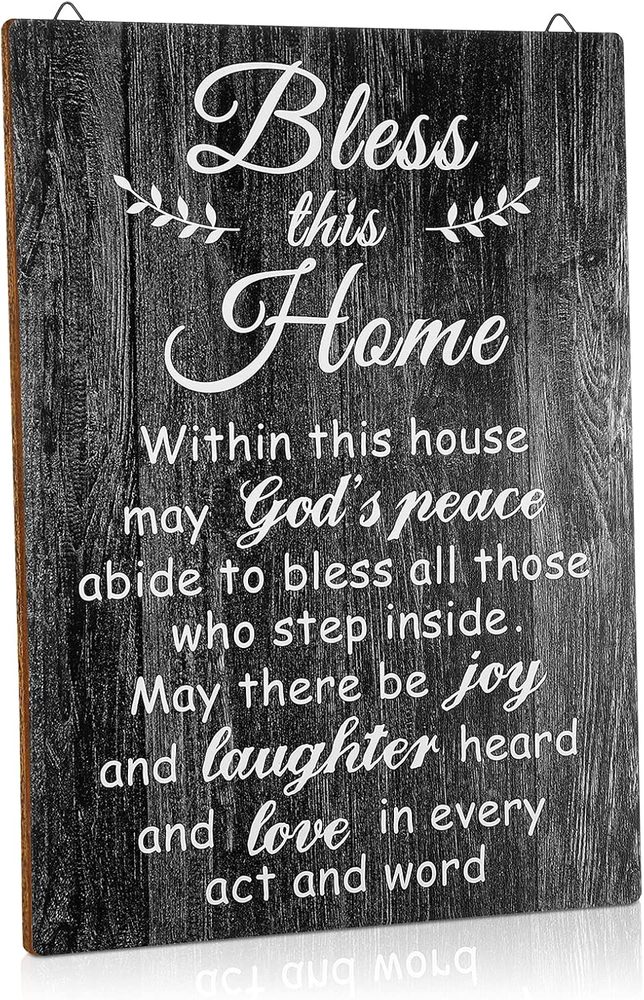Bless This Home Wall Decor - House Warming Gift & New Home Blessing Plaque
