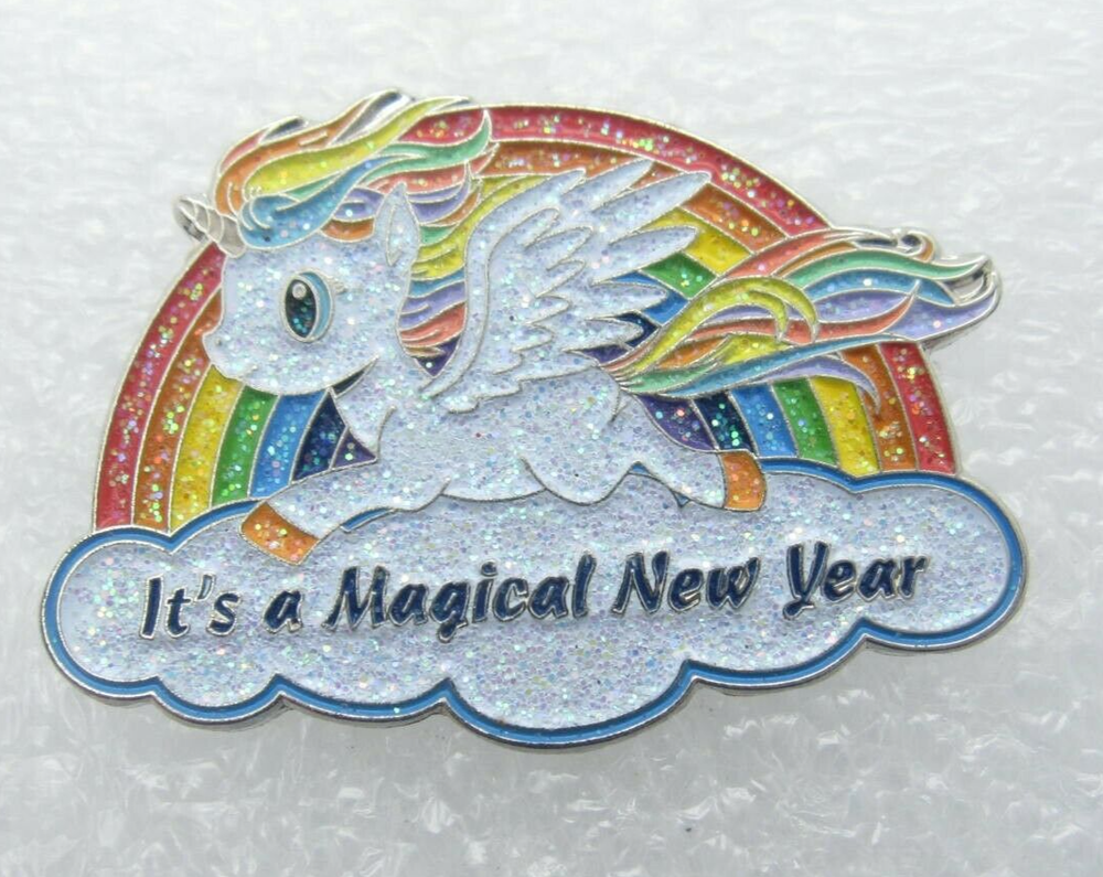 It's a Magical New Year Unicorn Rainbow Lapel Pin (B490)