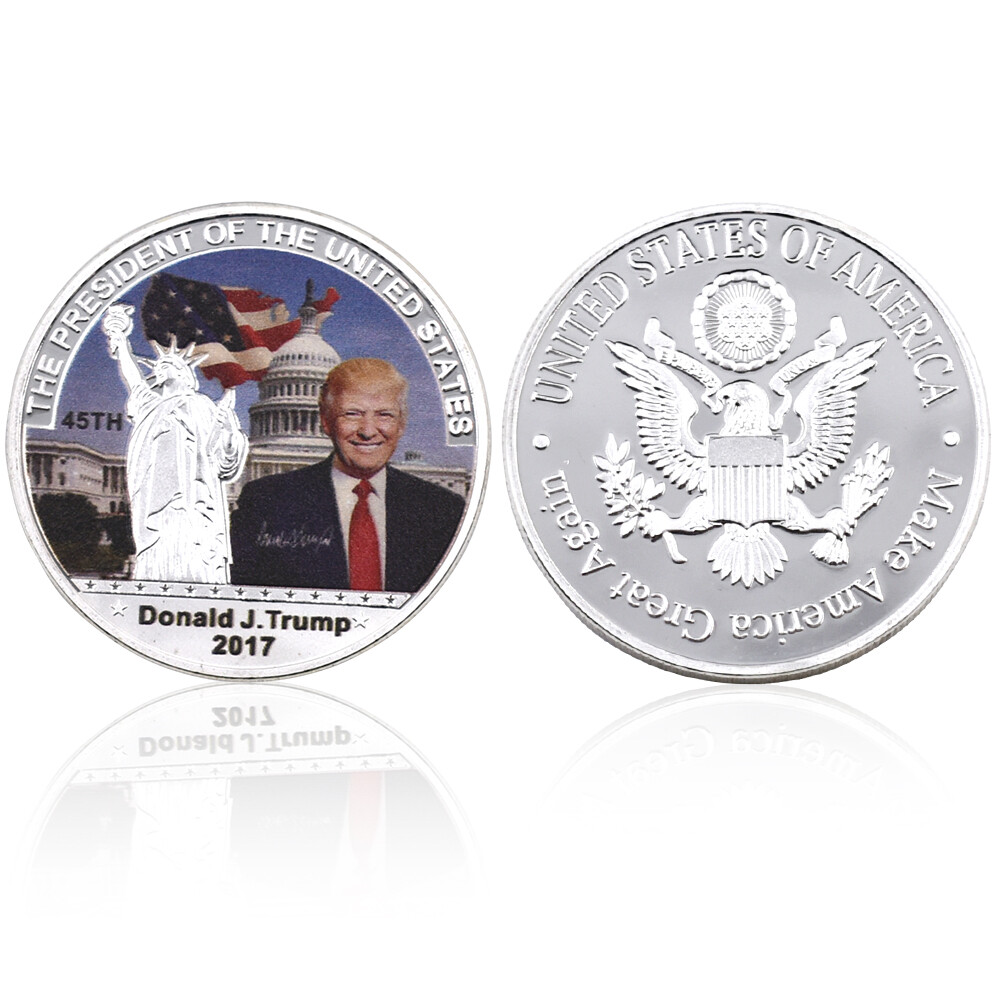 Donald Trump Silver Coin Us 45th President Challenge Coin Christmas Souvenirs